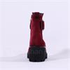 Paul Green Strap Buckle Wedge Heel Boot - Bordeaux Suede